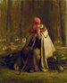 Bergère istuu - Jean-François Millet — näkymä teoksesta