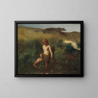 La Baigneuse - Jean-François Millet — kehystetty taideteos seinällä