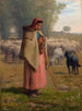 Jeune fille gardant ses moutons - Jean-François Millet — näkymä teoksesta