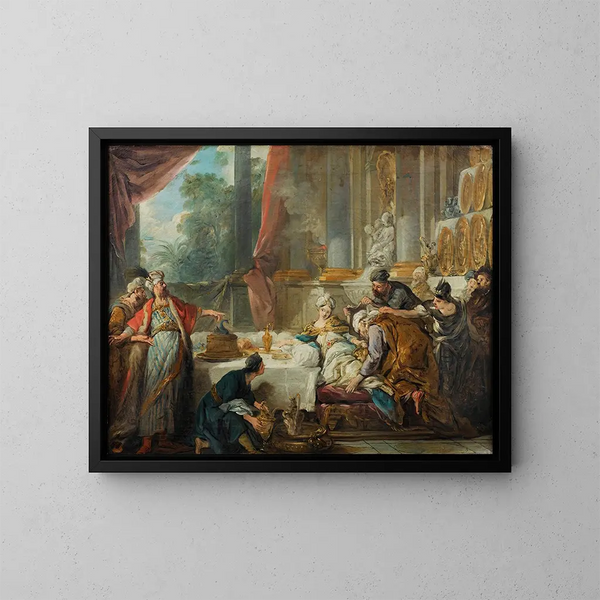 La condamnation d'Aman - Jean-François de Troy — kehystetty taideteos seinällä