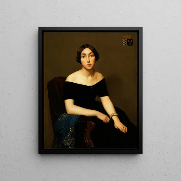 Madame Louis Antoine de Cambourg - Jean-Hippolyte Flandrin — kehystetty taideteos seinällä