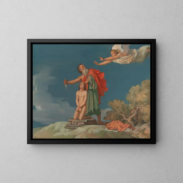 Le Sacrifice d'Isaac - Jean-Hippolyte Flandrin — kehystetty taideteos seinällä