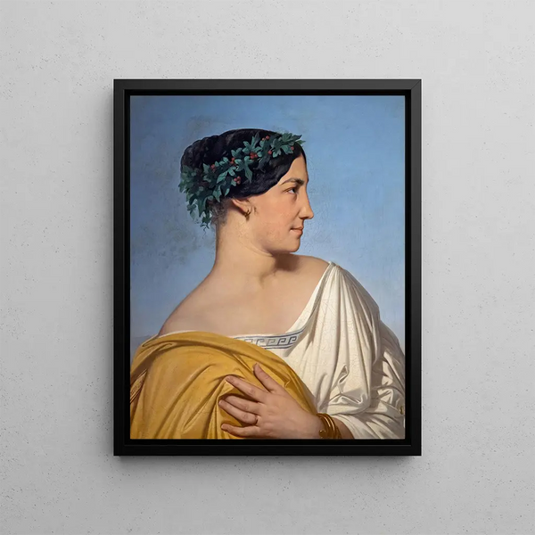 Tête de femme - Jean-Hippolyte Flandrin — kehystetty taideteos seinällä