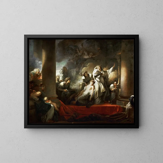 Coresus se sacrifiant pour sauver Callirhoe - Jean-Honoré Fragonard — kehystetty taideteos seinällä