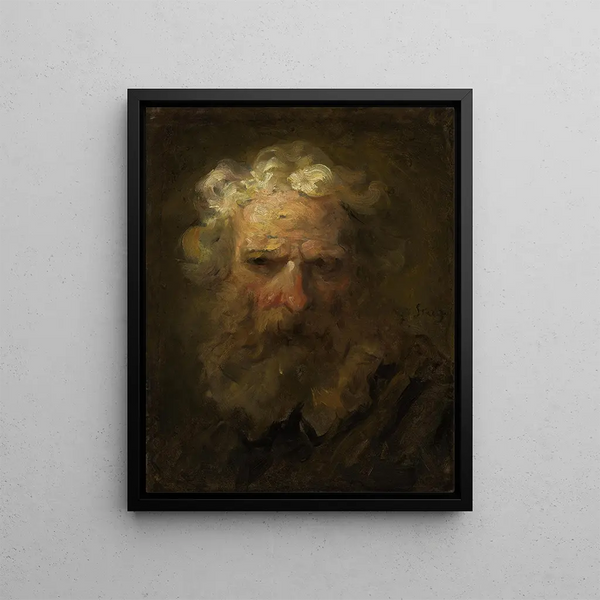 Tête d'un vieil homme - Jean-Honoré Fragonard — kehystetty taideteos seinällä