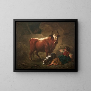 Sisätilasta pöydällä - Jean-Honoré Fragonard — kehystetty taideteos seinällä