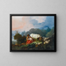 Maisemakuva laitumella paimenella ja paimenneidolla levossa - Jean-Honoré Fragonard — kehystetty taideteos seinällä