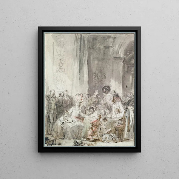 La Compétition - Jean-Honoré Fragonard — kehystetty taideteos seinällä