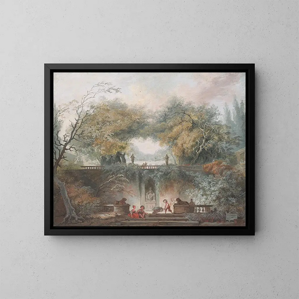 Le Petit Parc - Jean-Honoré Fragonard — kehystetty taideteos seinällä