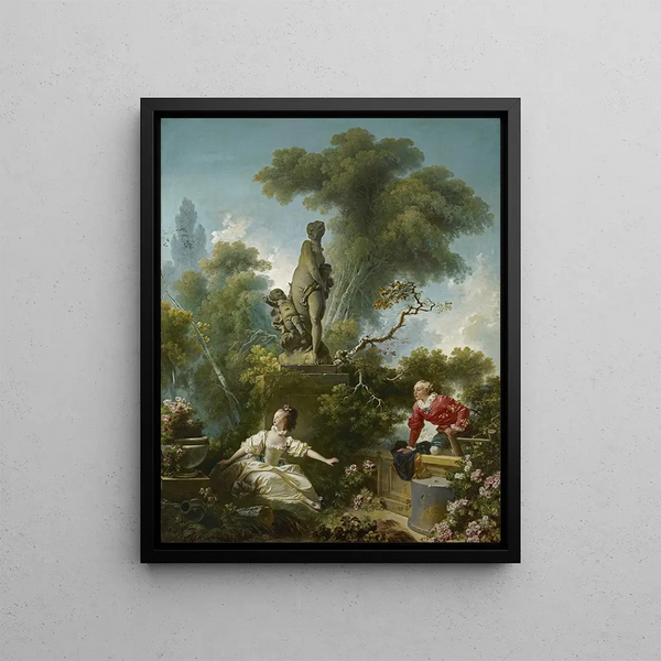 Le Progrès de l'Amour La Rencontre - Jean-Honoré Fragonard — kehystetty taideteos seinällä