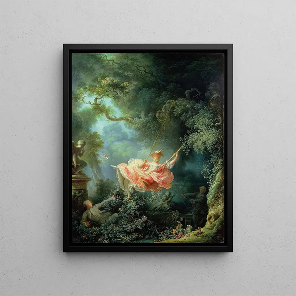 La Balançoire - Jean-Honoré Fragonard — kehystetty taideteos seinällä