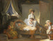 La Visite à la Crèche - Jean-Honoré Fragonard — näkymä teoksesta