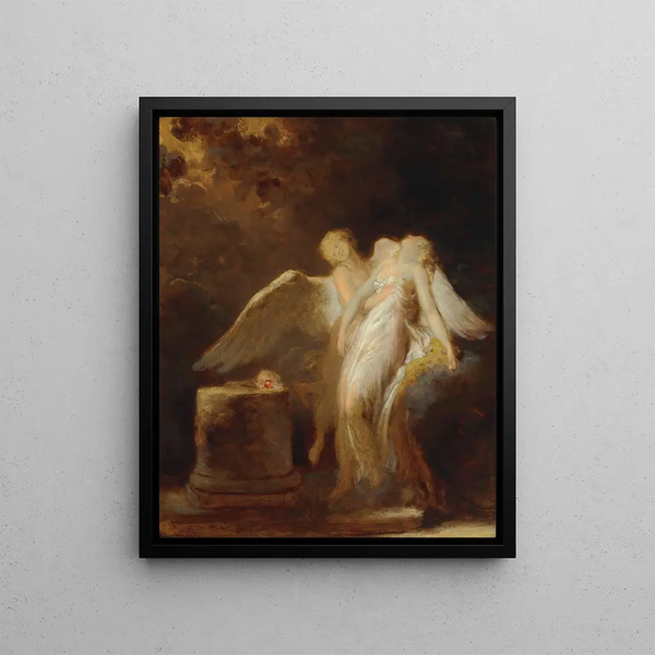 Le Sacrifice de la Rose - Jean-Honoré Fragonard — kehystetty taideteos seinällä