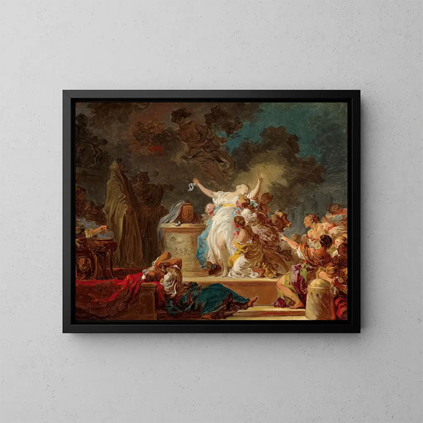 Le sacrifice au Minotaure - Jean-Honoré Fragonard — kehystetty taideteos seinällä