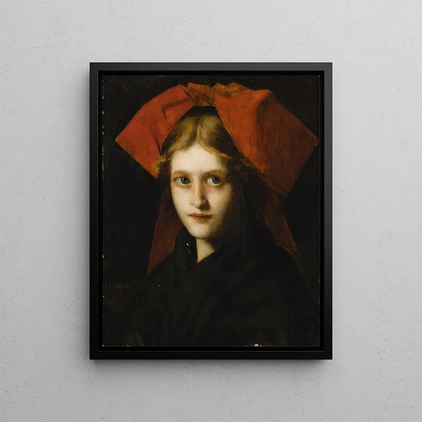 Nuori alsacialainen nainen - Jean-Jacques Henner — kehystetty taideteos seinällä