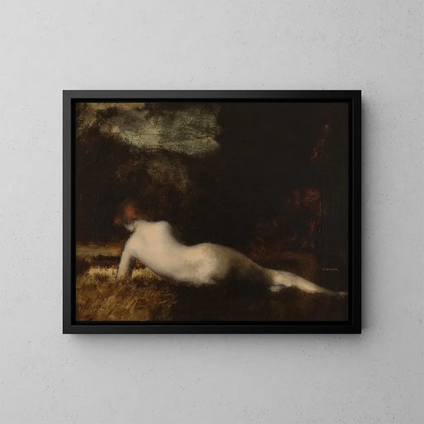 Nymphe allongée - Jean-Jacques Henner — kehystetty taideteos seinällä