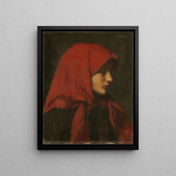 Paysanne - Jean-Jacques Henner — kehystetty taideteos seinällä