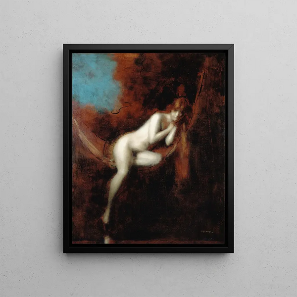 Sara la baigneuse - Jean-Jacques Henner — kehystetty taideteos seinällä