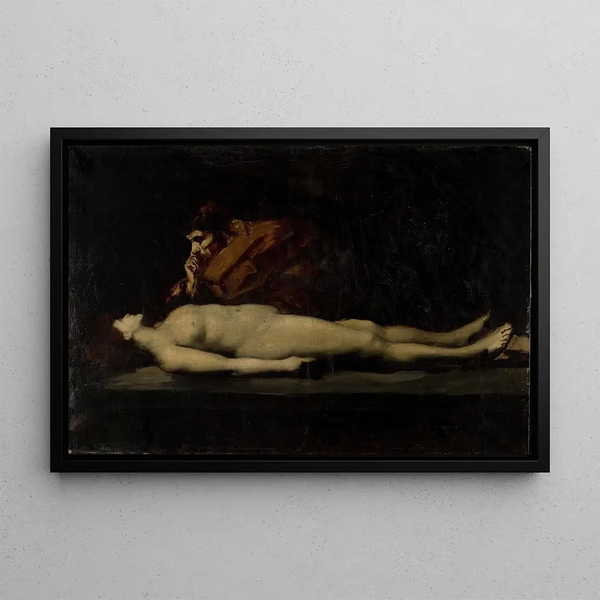 Le Lévite d'Éphraïm et sa femme morte - Jean-Jacques Henner — kehystetty taideteos seinällä