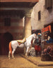 Le bazar de la selle du Caire - Jean-Léon Gérôme — näkymä teoksesta