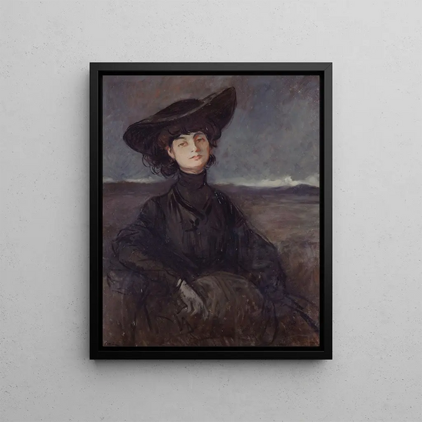 Portrait de la Comtesse Anna de Noailles née Brancovan 1876-1933 possa - Jean-Louis Forain — kehystetty taideteos seinällä