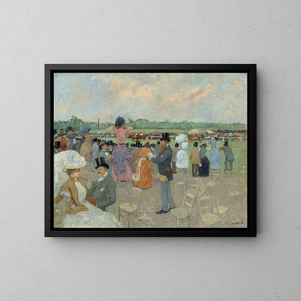 Les courses à Longchamp - Jean-Louis Forain — kehystetty taideteos seinällä