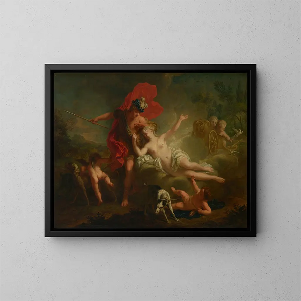 Venus ja Adonis - Jean-Marc Nattier — kehystetty taideteos seinällä