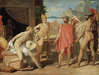 Achille vastaanottaa telttansa Agamemnonin lähettiläitä - Jean-Auguste-Dominique Ingres — näkymä teoksesta