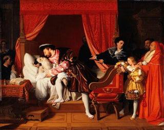 François I:n maalaus vastaanottaa Leonardo da Vincin viimeiset huokaukset - Jean-Auguste-Dominique Ingres — näkymä teoksesta