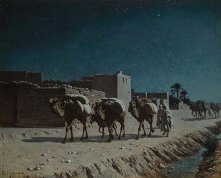 Jean Baptiste Paul Lazerges - Camel Train By Moonlight.webp