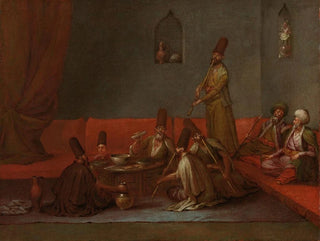 Dervišit jakamassa ateriaa - Jean-Baptiste Vanmour — näkymä teoksesta