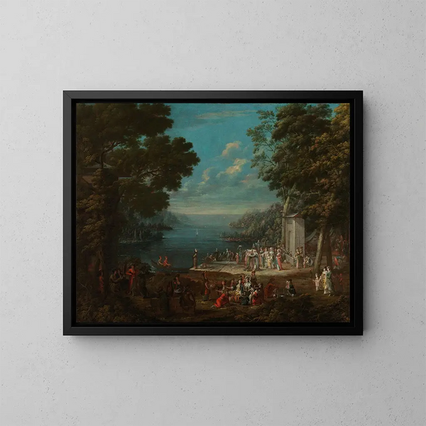 "Sortie entre dames à Hnkr skelesi le long du Bosphore" - Jean-Baptiste Vanmour — kehystetty taideteos seinällä