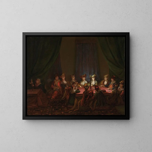 Armenialaisia korttia pelaamassa - Jean-Baptiste Vanmour — kehystetty taideteos seinällä