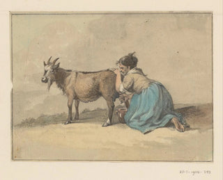 Jean Bernard - Vrouw die een geit melkt.webp
