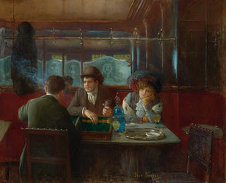 Le backgammon au café - Jean Béraud — näkymä teoksesta