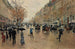 Boulevard Poissonnière syksyllä - Jean Béraud — näkymä teoksesta