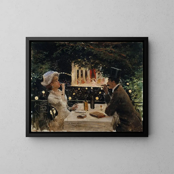 Dîner aux Ambassadeurs - Jean Béraud — kehystetty taideteos seinällä