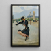 Elegantti nainen Grand Palaisin edessä Alexandre III:n sillalla - Jean Béraud — kehystetty taideteos seinällä