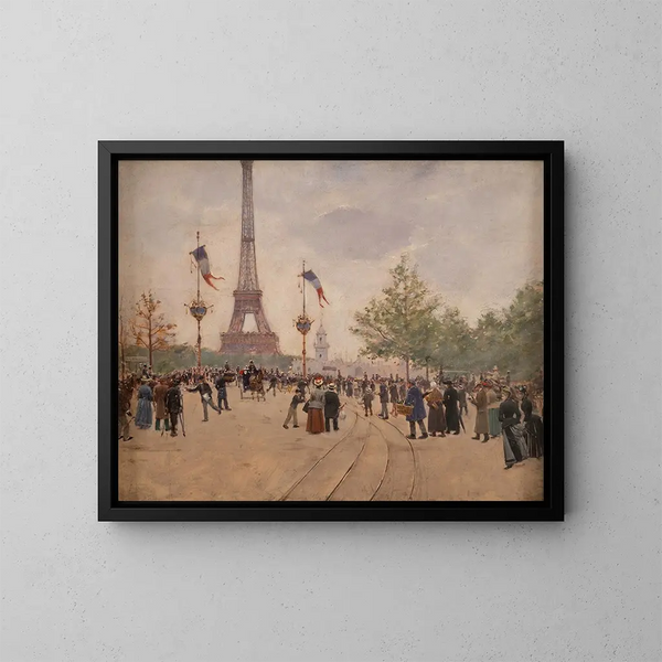 1889 maailmanäyttelyn sisäänkäynti - Jean Béraud — kehystetty taideteos seinällä