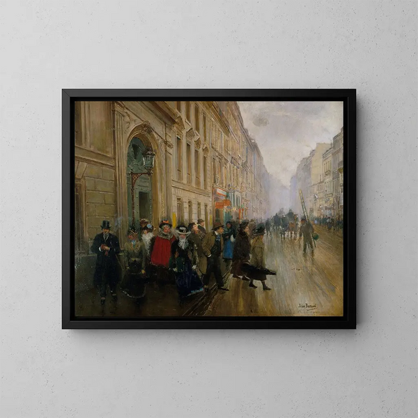 La sortie du conservatoire - Jean Béraud — kehystetty taideteos seinällä