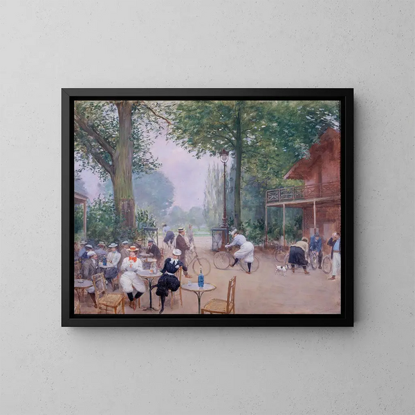 Le Chalet du Cycle au bois de Boulogne - Jean Béraud — kehystetty taideteos seinällä