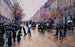 Poissonnière-boulevard sadeessa - Jean Béraud — näkymä teoksesta