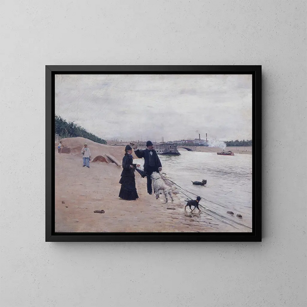 Les bords de la Seine - Jean Béraud — kehystetty taideteos seinällä