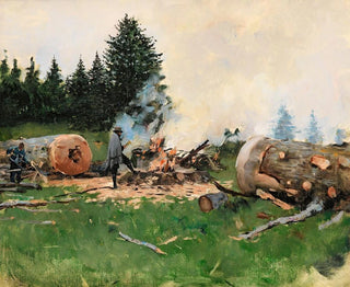 Mies puusta vuoristokylässä - Jean Béraud — näkymä teoksesta