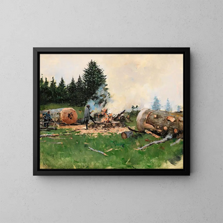 Mies puusta vuoristokylässä - Jean Béraud — kehystetty taideteos seinällä