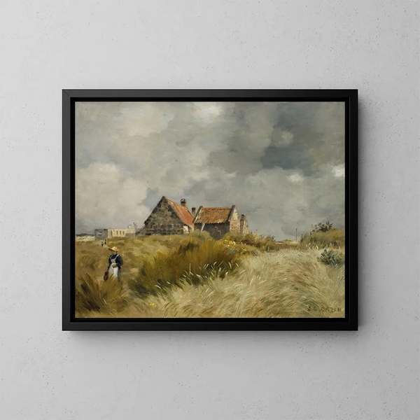 Cottage dans les dunes - Jean-Charles Cazin — kehystetty taideteos seinällä