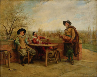 Kevät terassilla - Jean-Charles Meissonier — näkymä teoksesta
