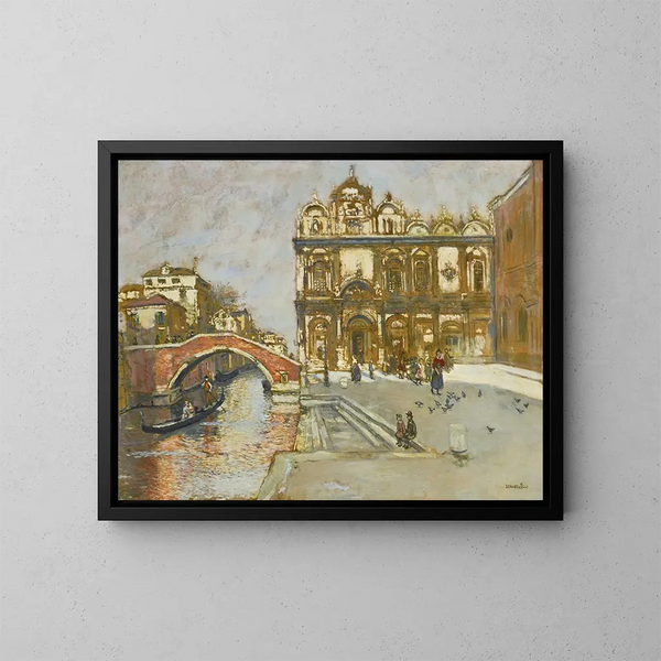 Campo San Giovanni e Paolo, Venetsia - Jean François Raffaëlli — kehystetty taideteos seinällä
