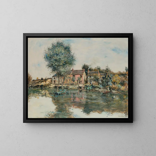La Maison Rose au Bord de l'Oise - Jean François Raffaëlli — kehystetty taideteos seinällä