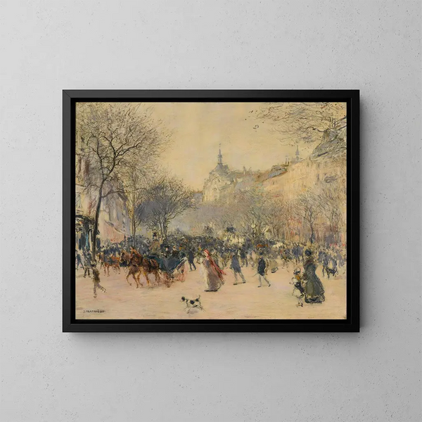 Le Carrefour Drouot, Pariisi - Jean François Raffaëlli — kehystetty taideteos seinällä